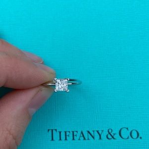 Tiffany and Co. Princess Cut Engagement Ring .52 carat